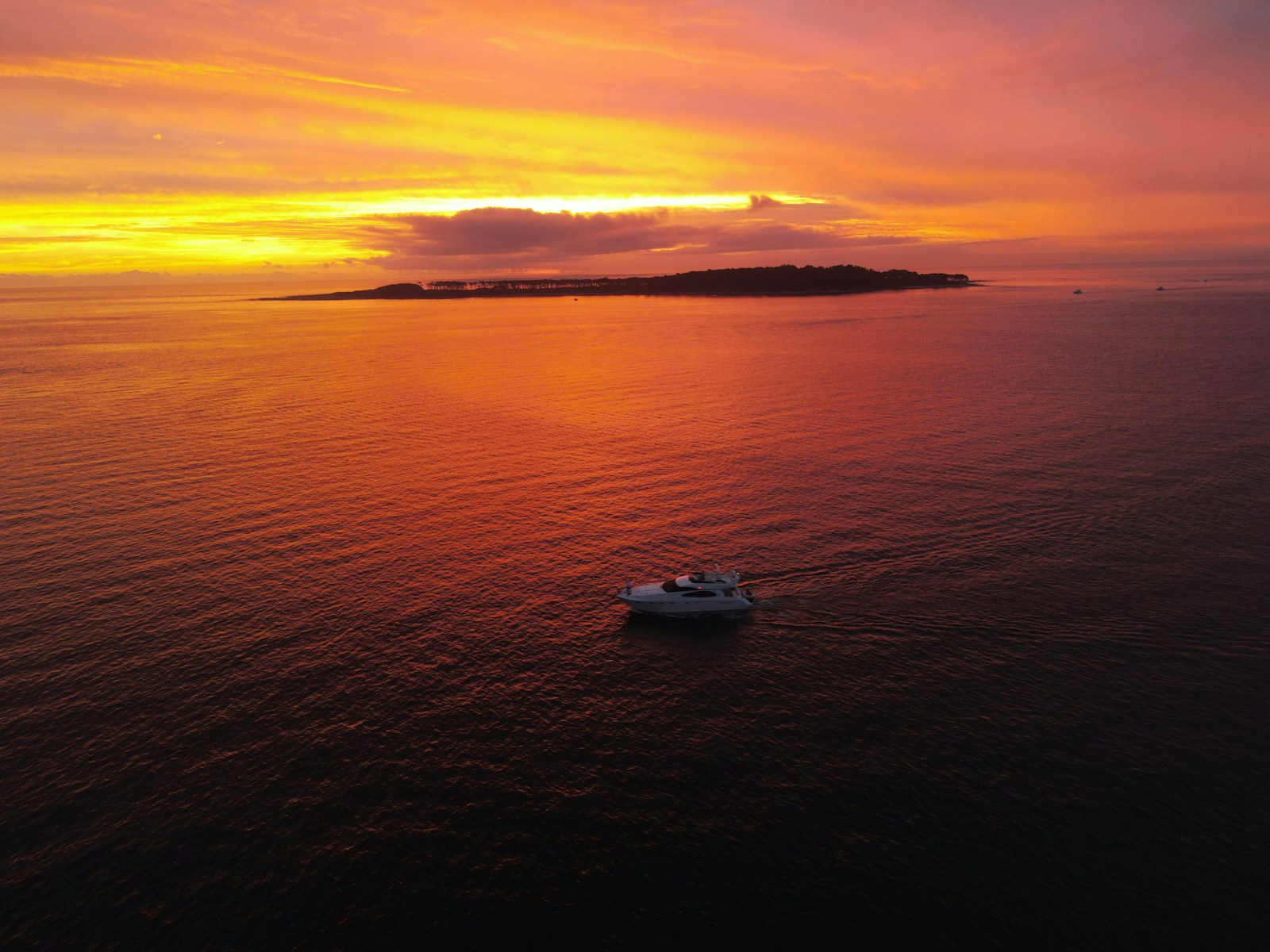 Cruise ship at sunset